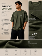 LIROSTYLE Oversized Gym Tee – Heavyweight 240 GSM Cotton