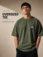 LIROSTYLE Oversized Gym Tee – Heavyweight 240 GSM Cotton