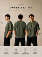 LIROSTYLE Oversized Gym Tee – Heavyweight 240 GSM Cotton