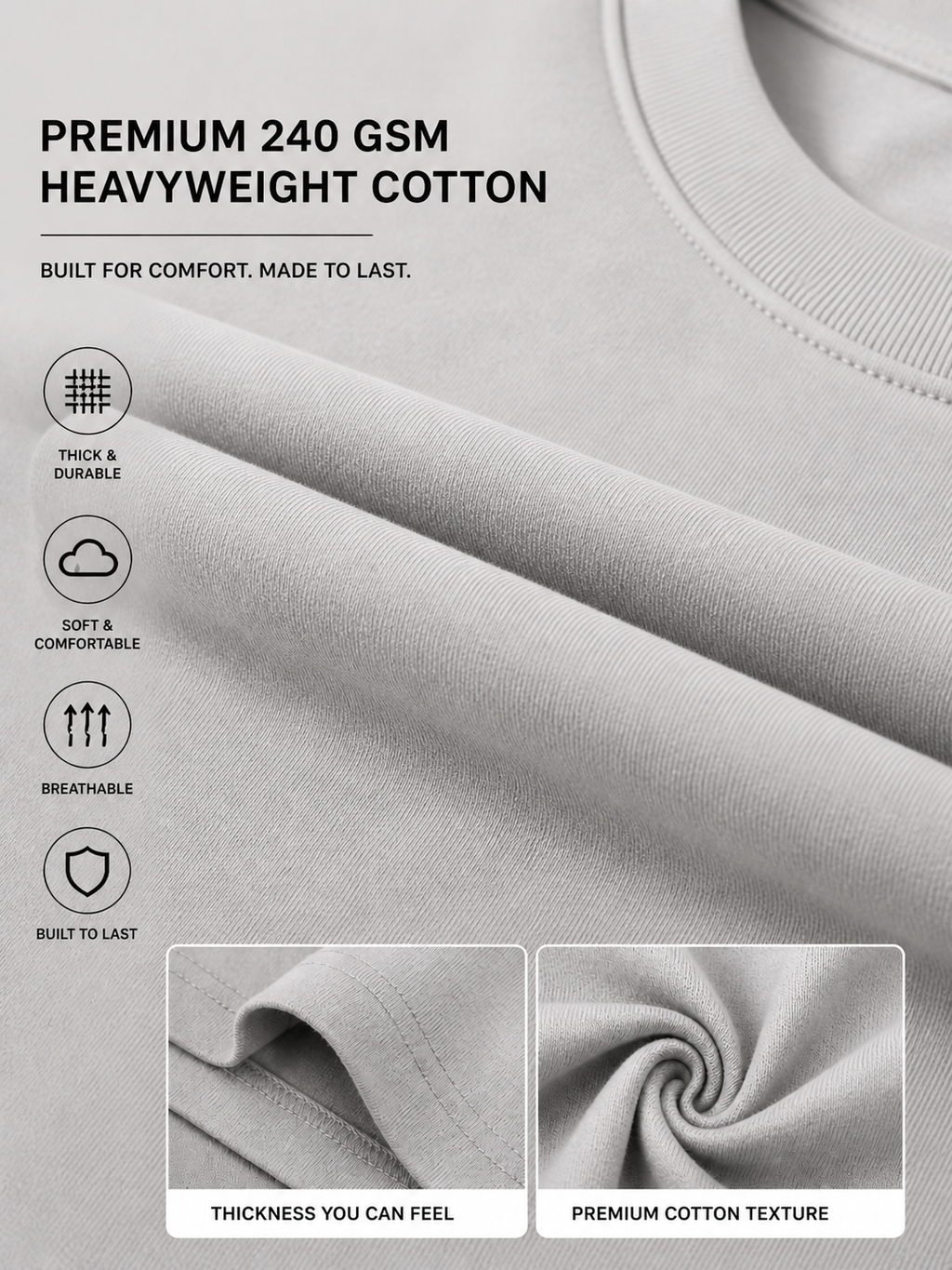 LIROSTYLE Oversized Gym Tee – Heavyweight 240 GSM Cotton