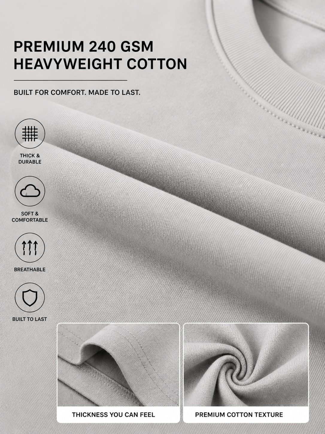LIROSTYLE Oversized Gym Tee – Heavyweight 240 GSM Cotton
